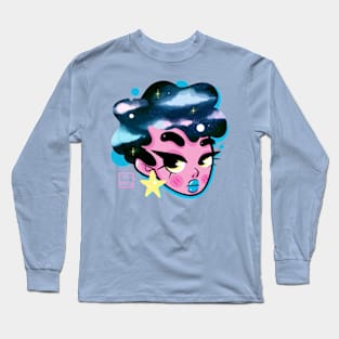 Galaxy hair girl Long Sleeve T-Shirt